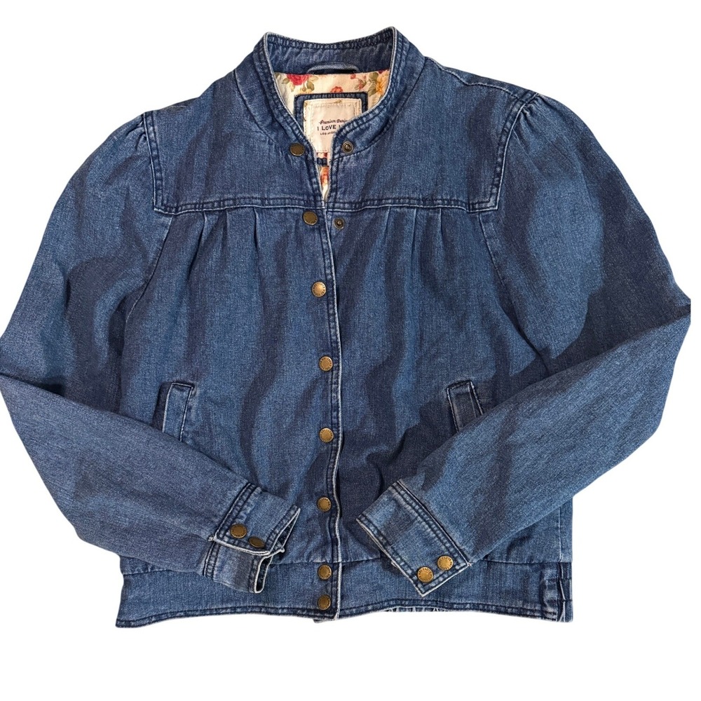 Vintage Prairie Denim Jean Jacket Y2K Womens L Flannel Lined Barn Chore - Picture 4 of 11